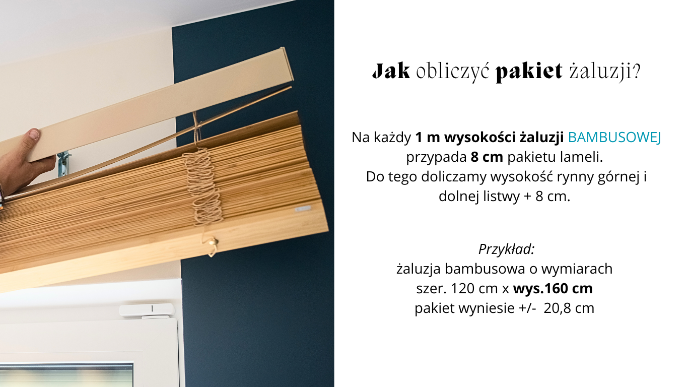 pakiet w żaluzji bambusowej, jak policzyć